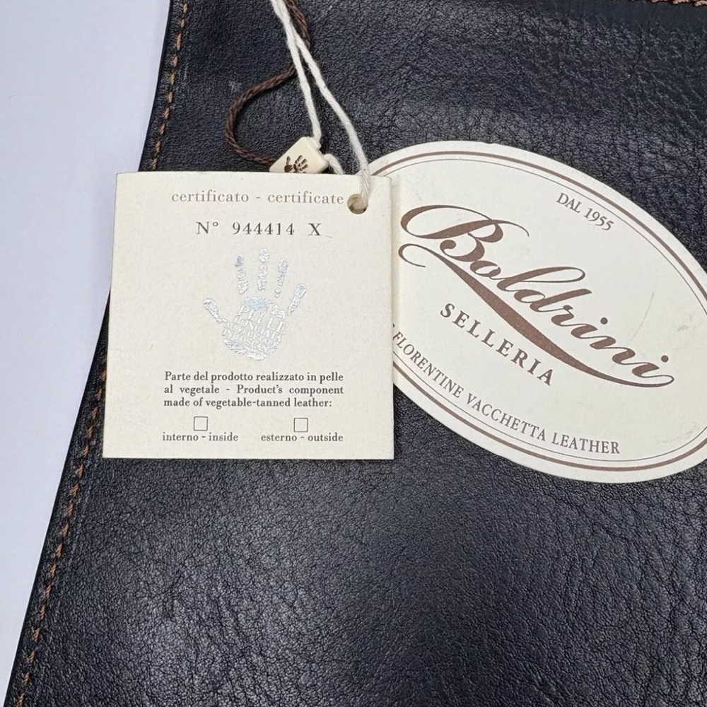 New Boldrini Italian brown zipper leather pouch 9”x12” document holder iPad case - Picture 4 of 7